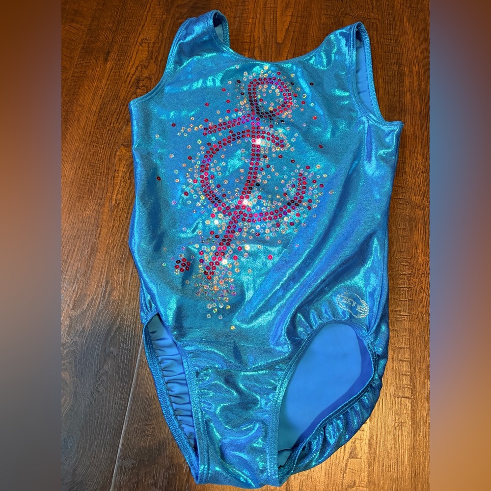 Glittery gymnastics leotard